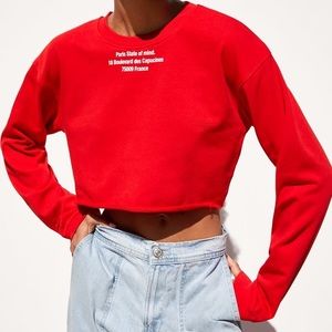 Zara Paris State of Mind Pullover Top